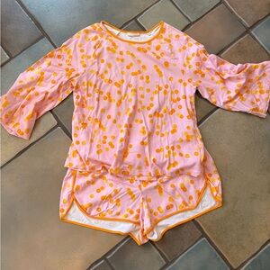 Lake Pajamas Pink and Orange Pajama Set with Playful Design